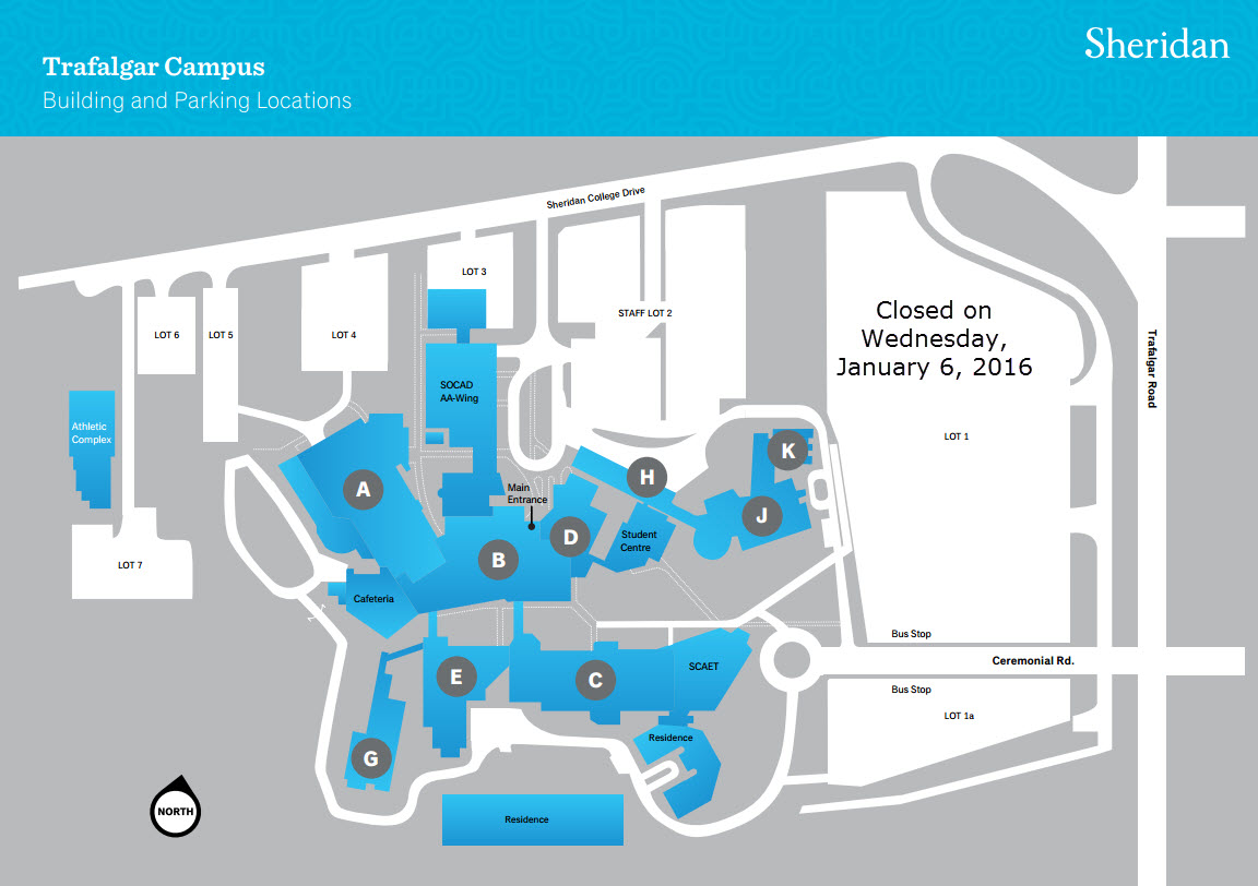 Parking Lot 1 at Trafalgar Campus will be closed on